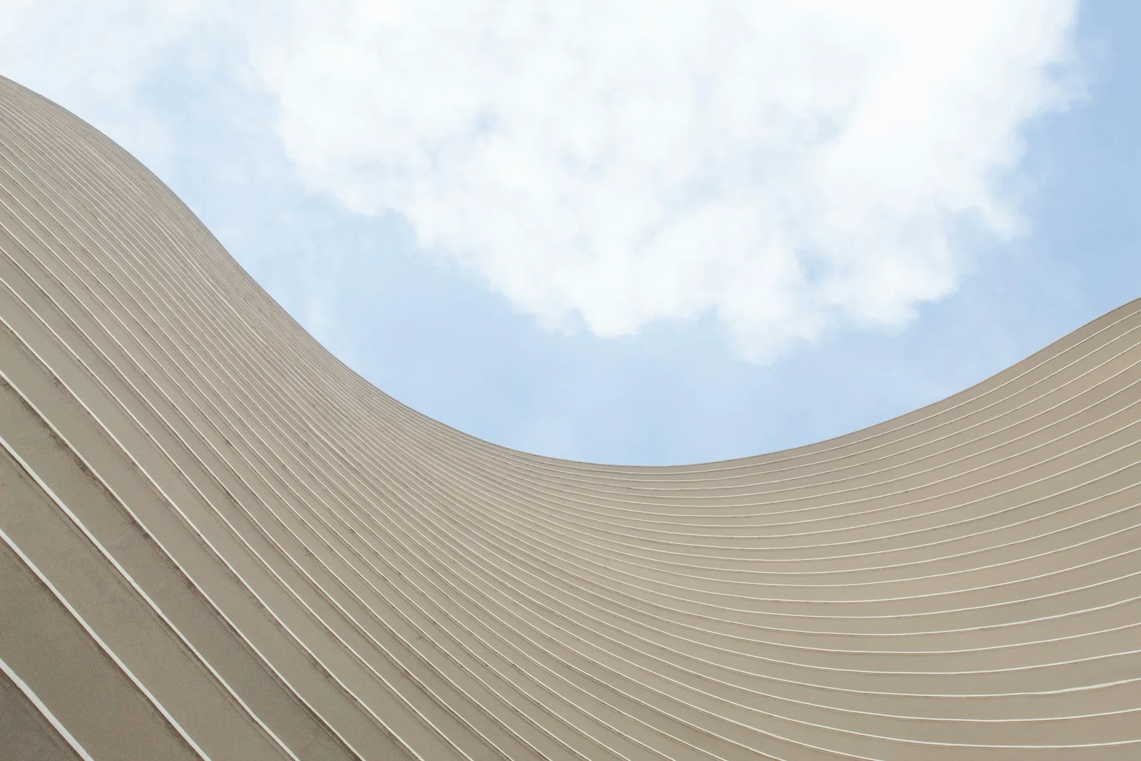 Warm sculptural curves of modern architecture