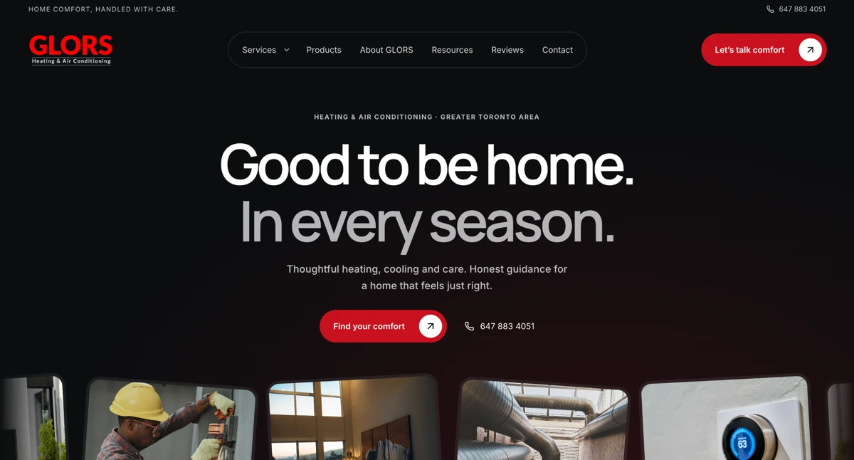 Heating & cooling website design